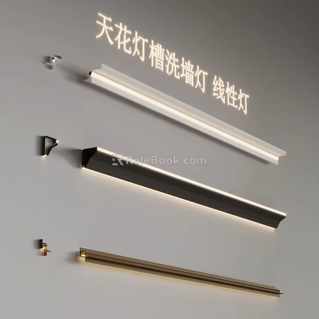 ceiling lamp trough wall washer 3d model