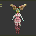 Colorful Winged Character With Pink Outfit And Rainbow Details