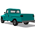 Vintage Teal Pickup Truck With Classic Design And Retro Exterior Features