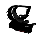Black INBEM Gaming Workstation With Curved Design Monitor Chair And Keyboard Tray