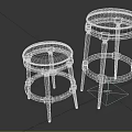 Modern Brown Leather Bar Stools With Dark Wooden Legs And Round Seats