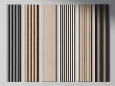 Modern Wall Panels With Various Wooden Dark Light Striped Designs For Interior Design 3d model