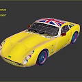 Yellow Sports Car With Union Jack Roof And Sleek Modern Design