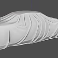 Car Covered With White Soft Fitted Cover Showing Smooth Folds