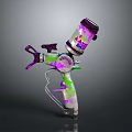Vibrant Spray Gun Design With Colorful Purple Green And Pink Components