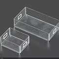 Durable Metal Mesh Storage Baskets with Handles Two Sizes Rectangular Design 3d model