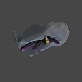 Game and Movie Character Purple Tentacles With Yellow Spots On Gray Rock