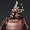 Armored Samurai Warriors With Horned Helmets Holding Swords And Weapons