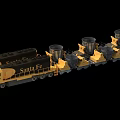 Santa Fe Train with Multiple Tank Cars and Yellow Black Exterior