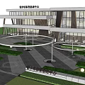 Modern Qinglong Sports Activity Center Design With Glass Curtain Walls And Waterfront View