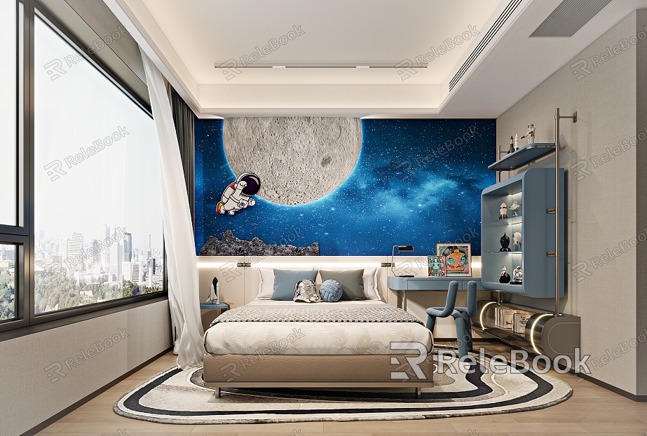 Modern Space Theme Children's Room model