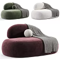 Modern Single Sofa with Soft Gray Blanket and White Ball in Various Colors