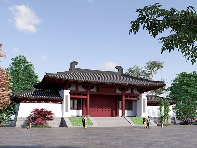 Chinese-style ancient public buildings 3d model