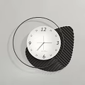 Modern Karlsson Wall Clock With White Dial Black Hands And Black Wavy Decoration