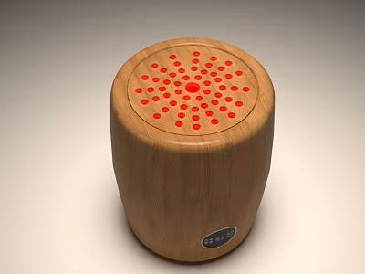 Comfortable Wooden Massage Chair with Red Dots Heating and Control Panel 3d model