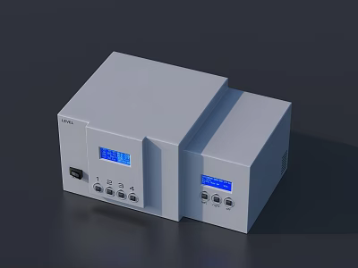 Industrial Equipment With Dual Unit White Design Digital Display And Control Buttons 3d model