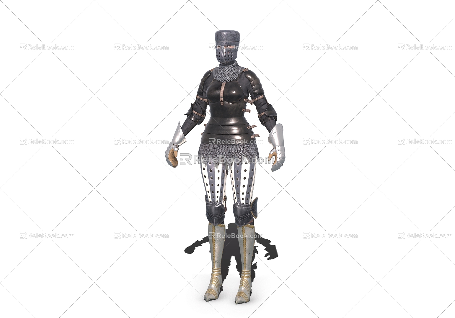 Medieval female warrior armor armor armor 3d model