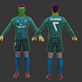 Football Player Model Front And Back View Blue Jersey With Ronaldo 7 Emirates Logo