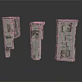Vintage Weathered Stone Scene Components With Distressed Texture And Rustic Look
