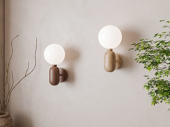 Silent Wind Spherical Wall Lamp Combination 3d model