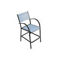 Modern Single Chair With Metal Frame Armrests And Mesh Seat Backrest