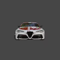 Red Sports Car With White Stripes Number 55 And Racing Design Features