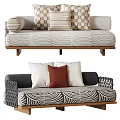Modern Comfortable Double Seater Sofa With Printed Upholstery And Various Stylish Soft Decorative Throw Pillows