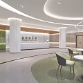 Spacious Modern Hospital Lobby Interior With Reception Desk Seating Area And Information Signage