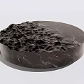 Elegant Black Marble Tea Set With Round Base And Wavy Texture Design 3d model