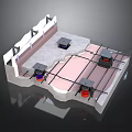 Building Foundation Support Structure With Essential Equipment And Floor Layout Components