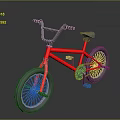 Red BMX Bicycle With Black Handlebar Thick Tires And Silver Spokes