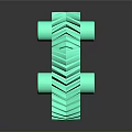 Green Stacked Gears Mechanical Equipment With Reflective Surface And Shiny Finish