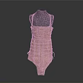 Orange Vertical Striped Bodysuit On Black Mannequin Daily Life Essential Wear