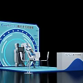 CoolShine Brand Tech Experience Zone Photo Check In Spot With Blue Booth And Circular Lights