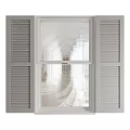 Bright Interior Window With White Shutters Clear Glass And Natural Light