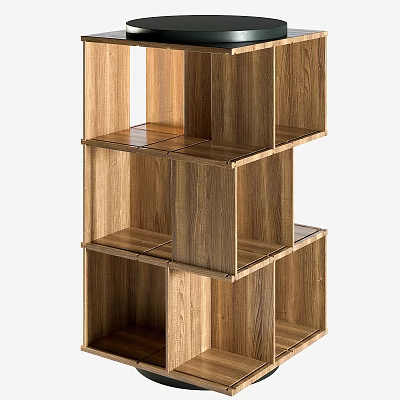 Modern Wooden Bookcase Featuring Open Cube Shaped Compartments And Multiple Shelves Design 3d model