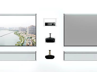 Projection Monitoring System With High Definition Screen And Surveillance Equipment Setup 3d model