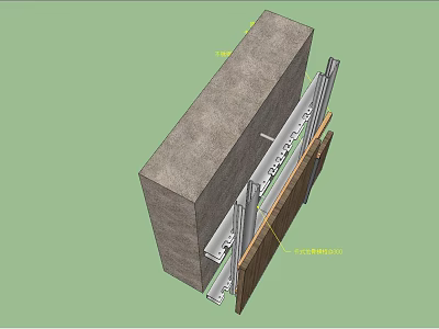 Building Wall Components With Concrete Layer Metal Frame And Insulation Panel 3d model