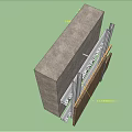 Building Wall Components With Concrete Layer Metal Frame And Insulation Panel 3d model