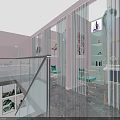 Modern Beauty Salon Interior With Pink Walls Glass Partitions Marble Flooring And Cosmetic Display Shelves