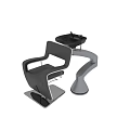Modern Medical Equipment Chair With Black Upholstery And Silver Support Structure