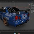 Car Sedan sports car GTR Nissan 3d model