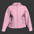 Pink Zip Up Hoodie With Front Pockets In Casual Fashion Style