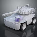 Futuristic Armored Functional Vehicle Design With Turret And Large Wheels