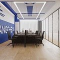 modern public office area color contrast office space 3d model