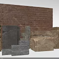 Various Types Of Stone And Wood Construction Materials With Natural Textures