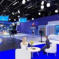 ZYTV News Studio Broadcast Setup With Presenters And Multiple Screens Showing News Content