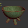 Unique Green Three Legged Bowl Design With Curved Body And Stable Leg Structure
