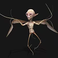 Game Movie Character Gaunt Pale Skinned Winged Creature With Long Limbs And Tentacles