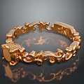 Elegant Golden Ring With Intricate Decorative Patterns And Gemstone Detail For Fashion Accessories